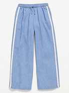 Image number 4 showing, Lace-Trim Chambray Pants for Girls