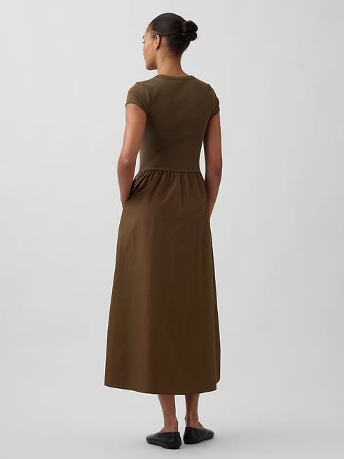 gap olive green dress Women's Modern Mixed Media Maxi by Bracken Size XXS Womens dresses