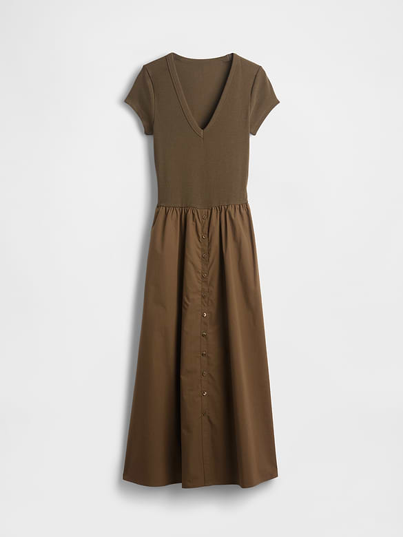 Modern Mixed Media Maxi Dress