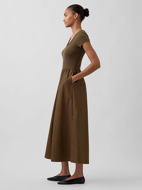Modern Mixed Media Maxi Dress