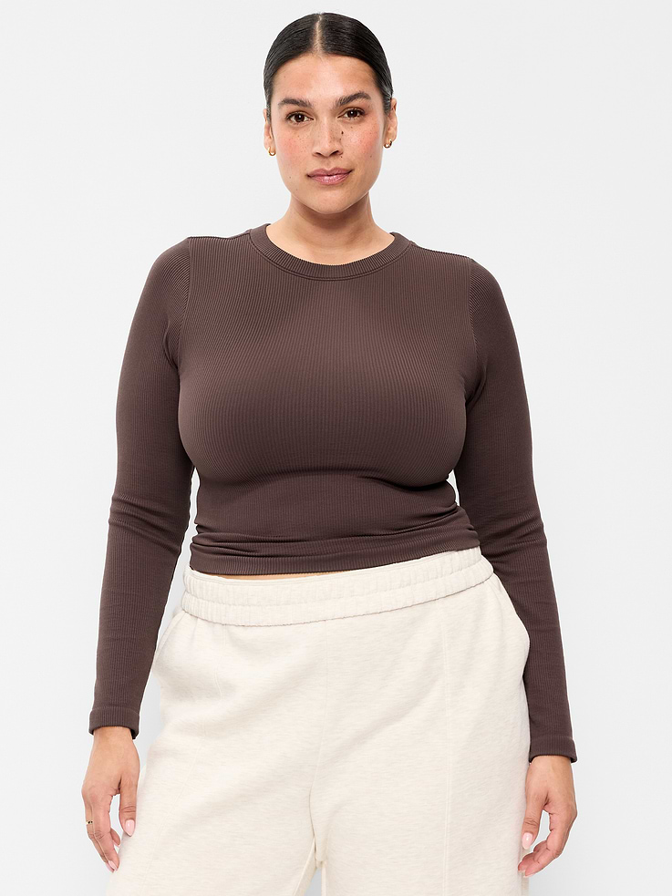Image number 7 showing, Exhale Seamless Fitted Rib T-Shirt