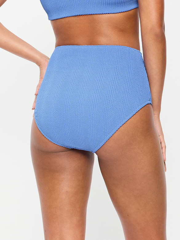 High-Waisted Ribbed Bikini Swim Bottoms