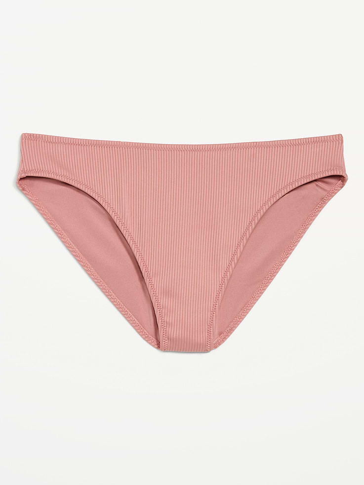 Image number 4 showing, Ribbed Mid-Rise Bikini Swim Bottoms