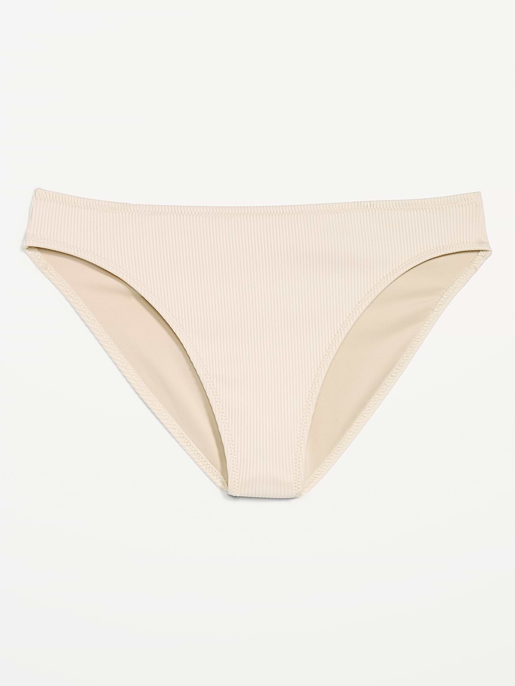 L'image numéro 4 présente Bas de bikini côtelé à taille mi-basse