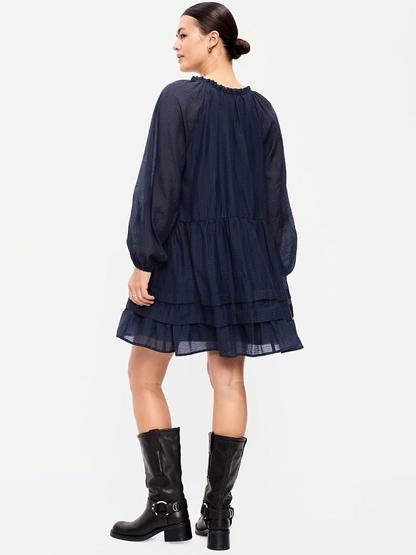 Long-Sleeve Swing Mini Dress