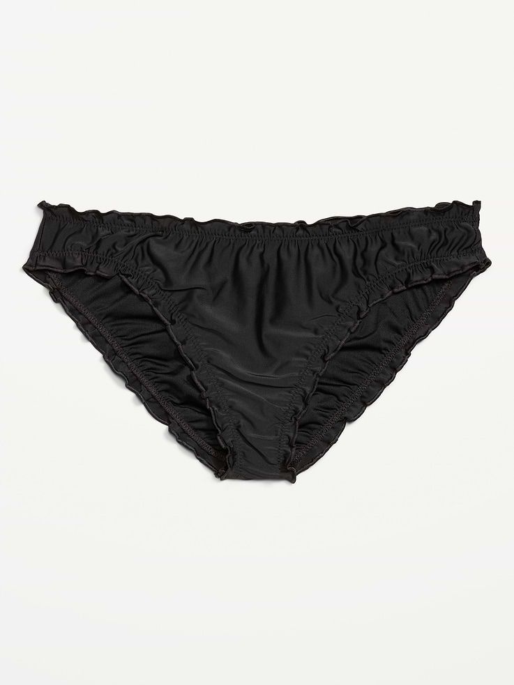 L'image numéro 4 présente Bas de maillot de bain taille mi-basse à volants