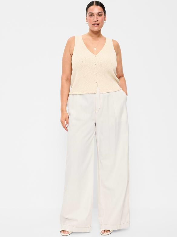 High-Waisted Taylor Trouser Wide-Leg Pants