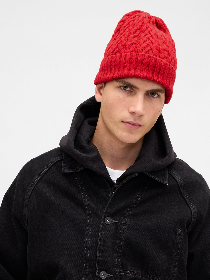 Image number 1 showing, CashSoft Cable-Knit Beanie
