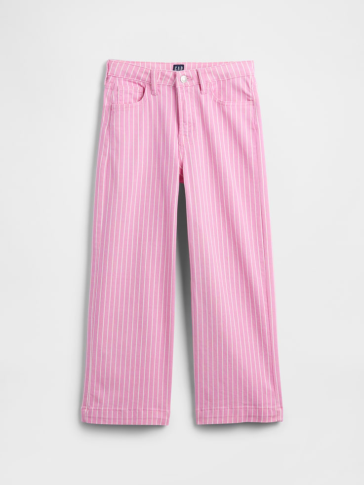 Image 1 of 3, This product is part of our water-saving Washwell program. Compared with conventional wash methods, Washwell uses at least 20% less water., Stretch denim., Color wash., Button at center front (sizes 4-8 have hook & bar closure beneath faux snap for easy on and off), zip fly., Classic five-pocket styling., Allover stripes., This product was made in a factory that invests in gender equity and women’s empowerment through RISE. Learn more at gapinc.com/equity., Product #1172828