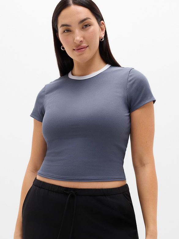 Signature Rib Crop Tee