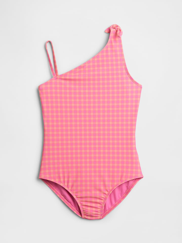 Image 1 of 3, Stretch knit., Spaghetti and knot straps., Asymmetrical neckline., Elasticized leg opening., Select styles have allover print., UPF 50+: Excellent UV Protection., Accords with ASTM Standard D6603., This product was made in a factory that invests in gender equity and women’s empowerment through RISE. Learn more at, Product #1173287