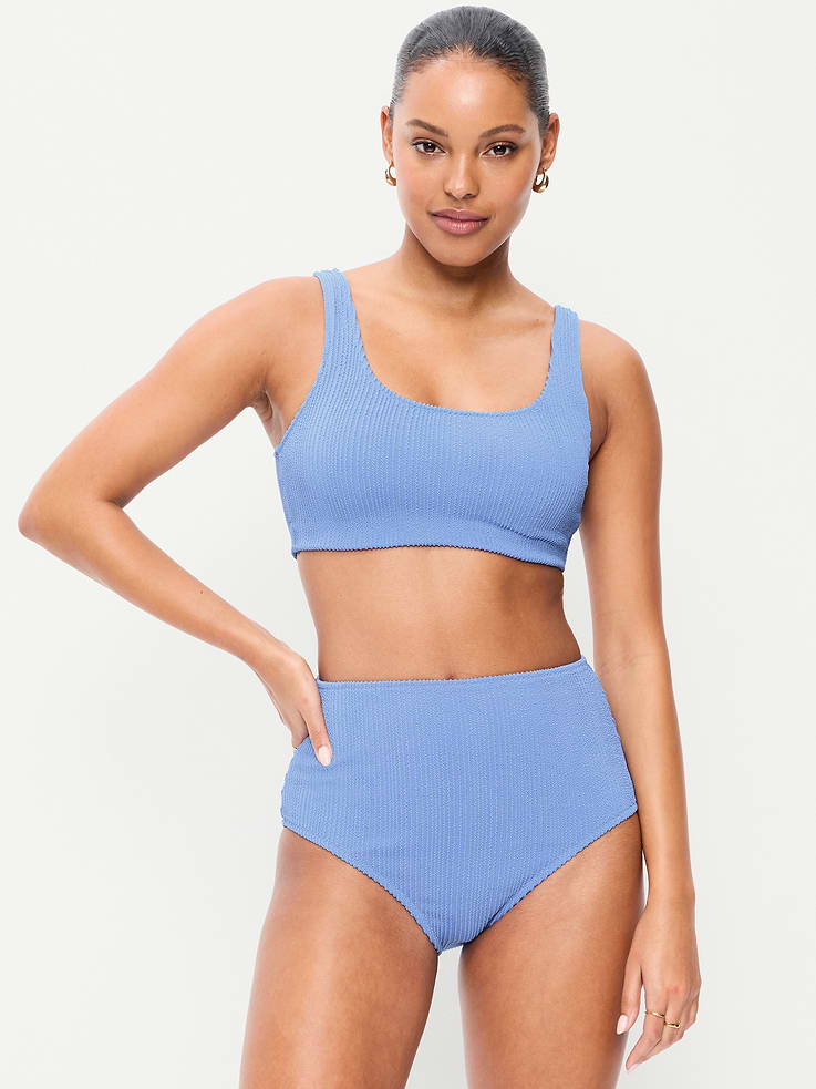 Image number 1 showing, Ribbed Scoop-Neck Swim Top