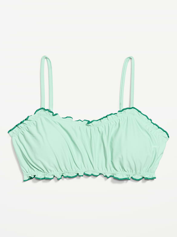 Scoop-Neck Ruffle Swim Top