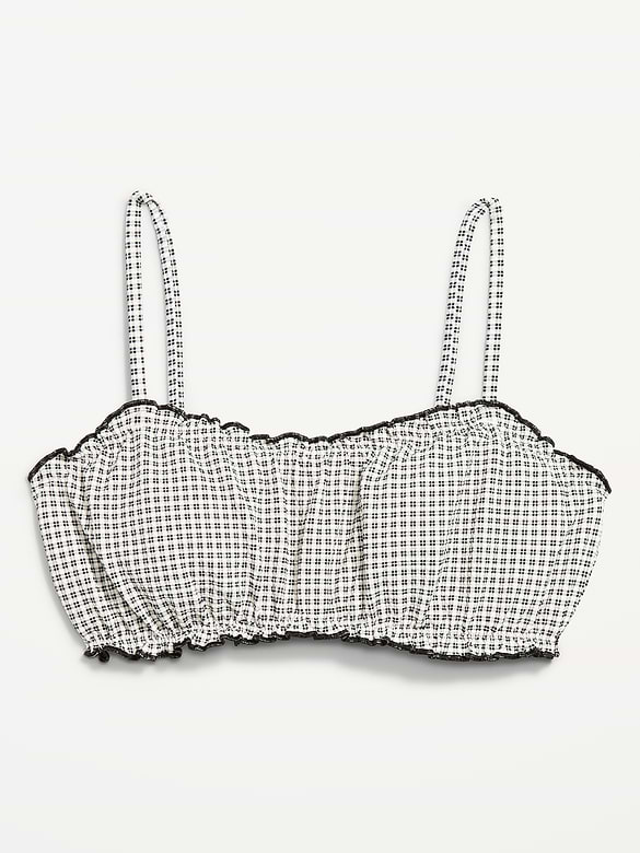 Scoop-Neck Ruffle Swim Top