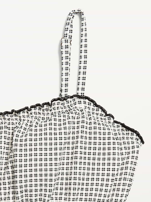 Scoop-Neck Ruffle Swim Top