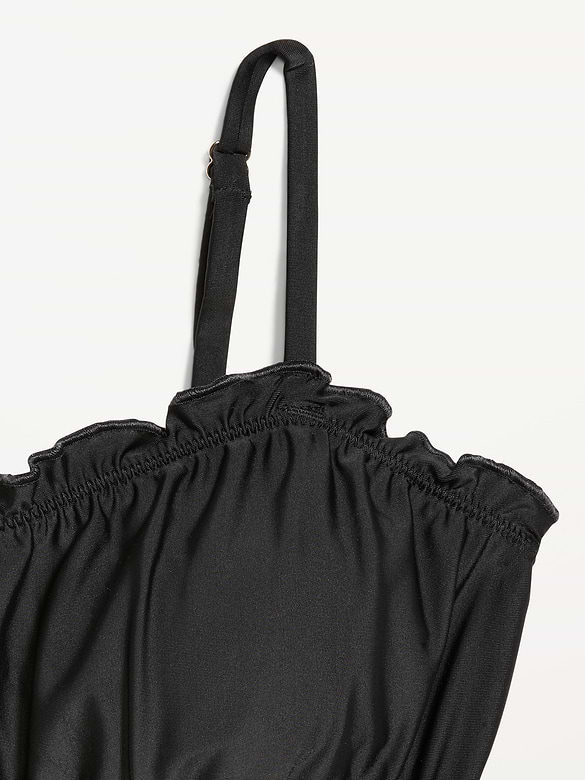 Scoop-Neck Ruffle Swim Top