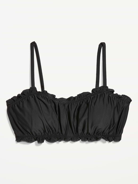 Scoop-Neck Ruffle Swim Top