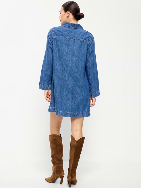 jean shirt dresses for women LOAIHA Womens Denim Dress Long Sleeve Buton Down Jeans Dress Chambray Lapel Rolled Sleeve Dress Casual Trendy Spring Fall Maxi Dress with Pocket : Clothing, Shoes & Jewelry this denim dress is a perfect blend of classic and modern charm 23 Denim Dress Outfits to