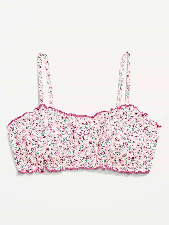 Scoop-Neck Ruffle Swim Top