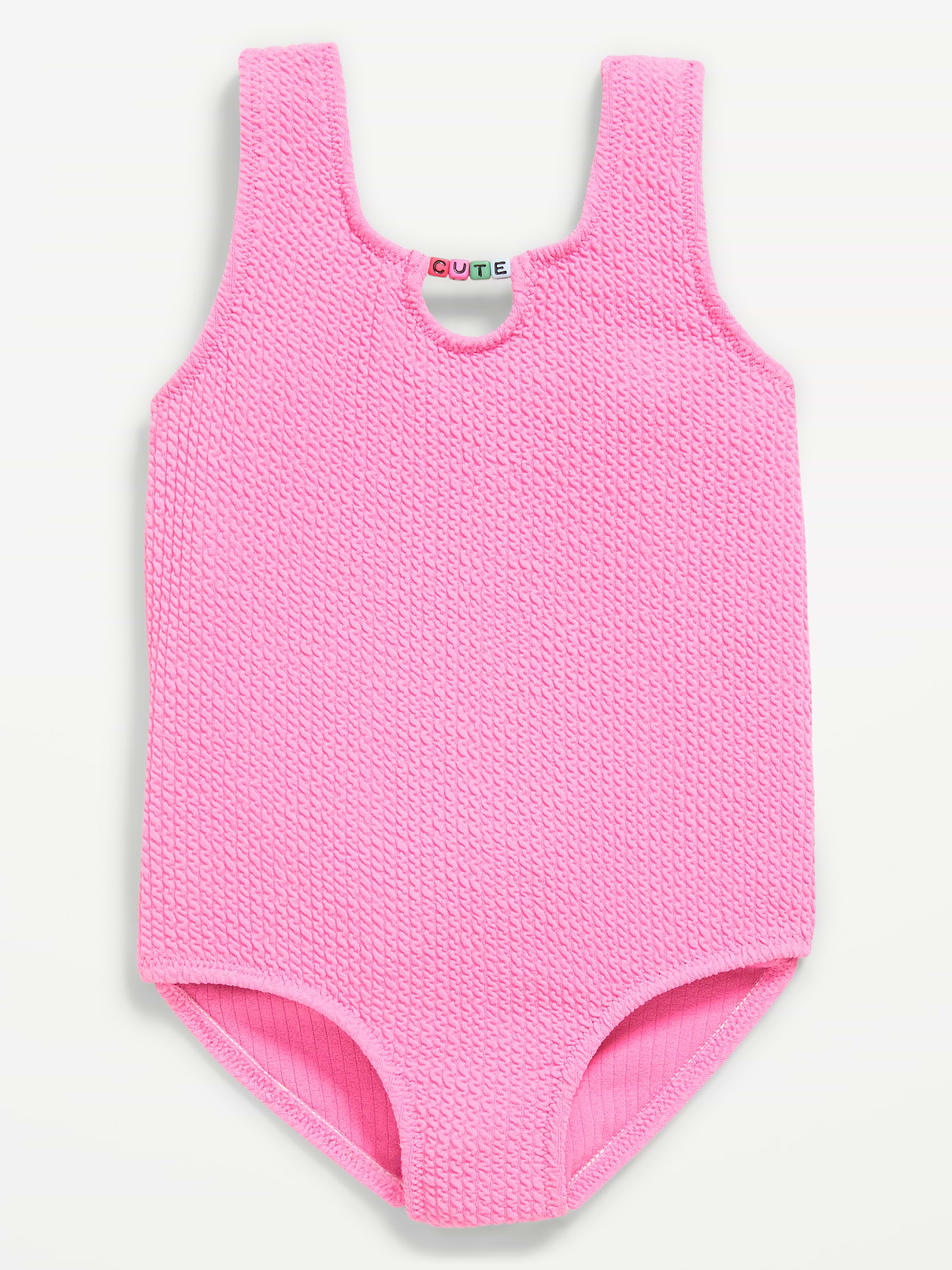 Image number 1 showing, Textured Beaded One-Piece Swimsuit for Toddler Girls