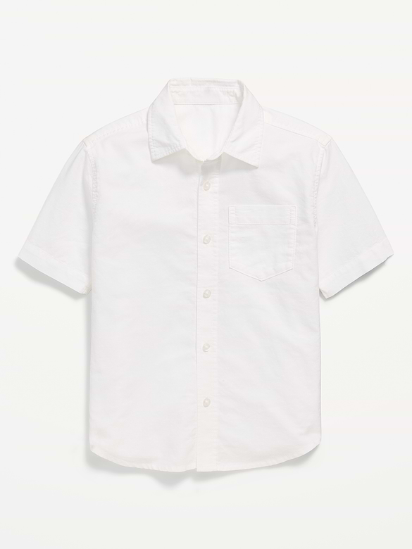 Chemise oxford à poche à manches courtes pour garçon