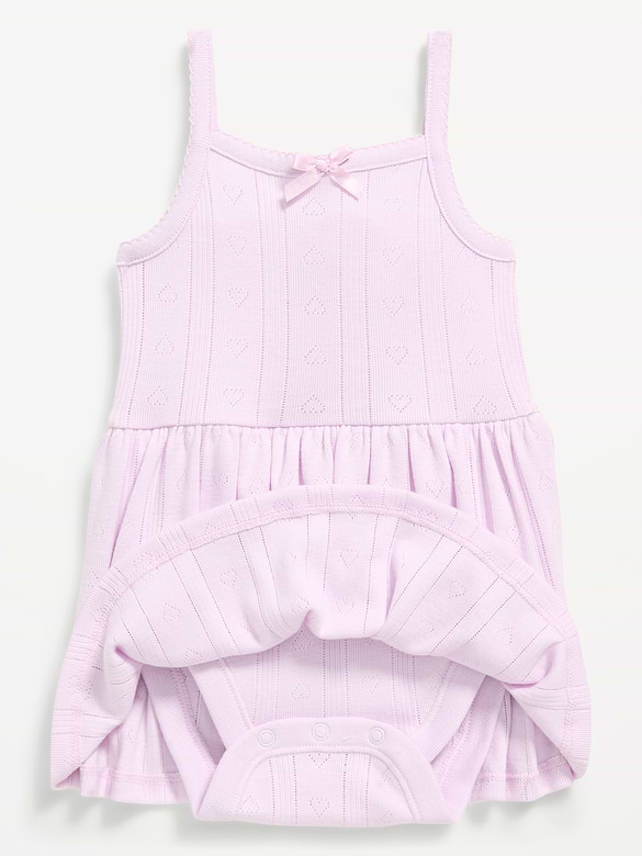 Pointelle-Knit Bodysuit Dress for Baby