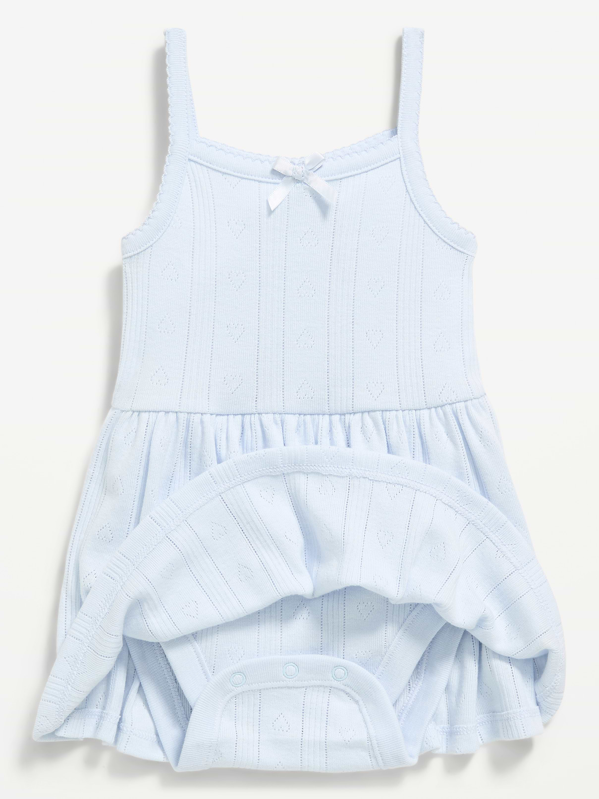 L'image numéro 2 présente Robe cache-couche en tricot pointelle pour bébé