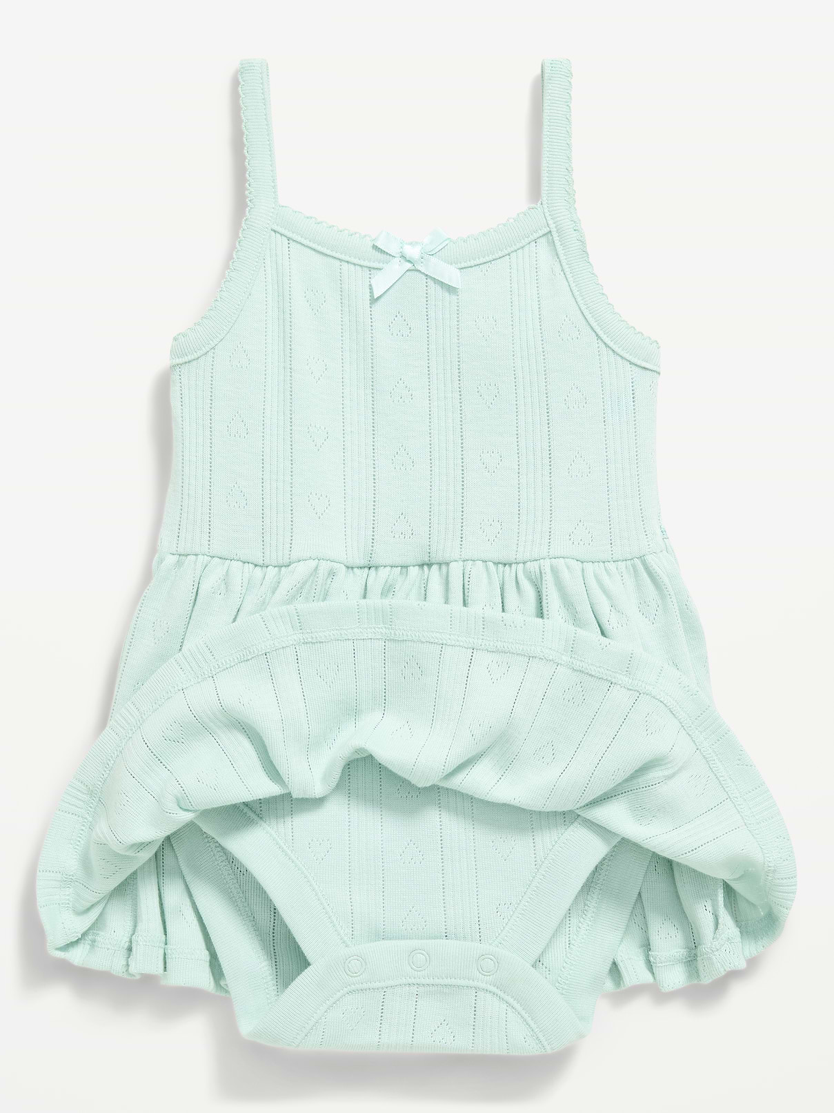 L'image numéro 2 présente Robe cache-couche en tricot pointelle pour bébé