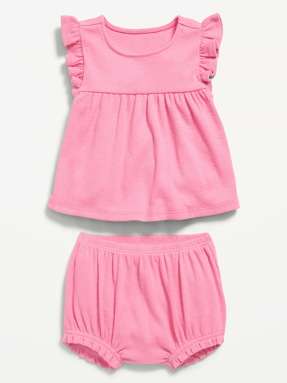 Image number 3 showing, Ribbed Flutter-Sleeve Top and Shorts Set for Baby