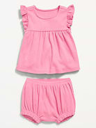 Image number 3 showing, Ribbed Flutter-Sleeve Top and Shorts Set for Baby