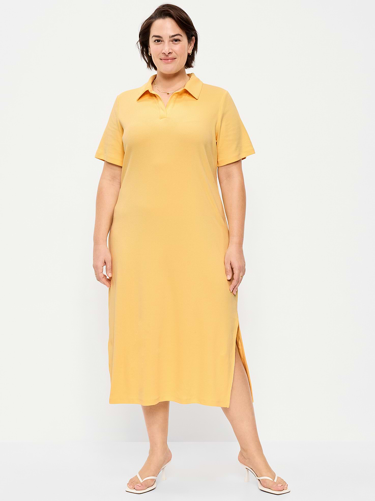 L'image numéro 9 présente Robe polo mi-longue à manches courtes