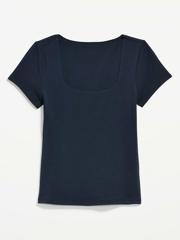 Hug Double-Layer Scoop-Neck Top