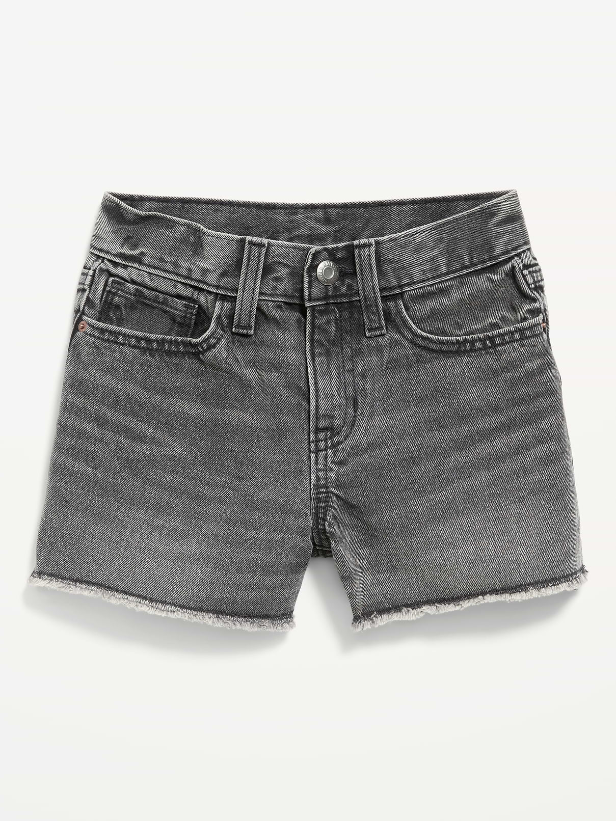 L'image numéro 4 présente Short en denim à taille haute et à ourlet effiloché pour fille
