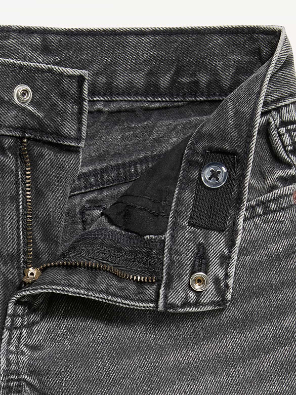 Short en denim à taille haute et à ourlet effiloché pour fille