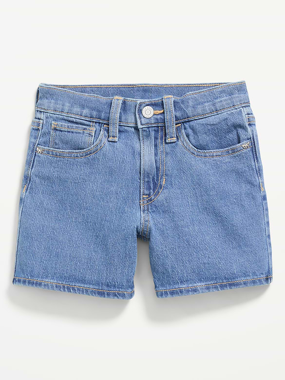 High-Waisted Jean Midi Shorts for Girls