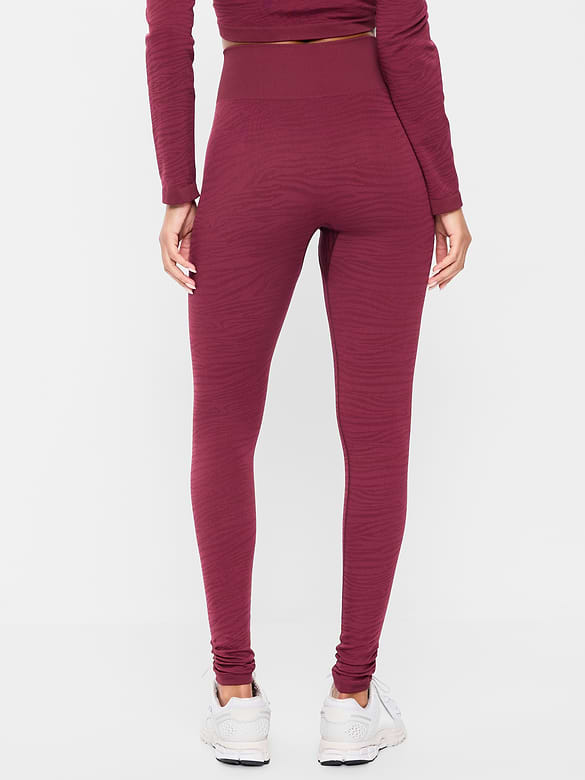 High-Waisted Seamless Jacquard Leggings