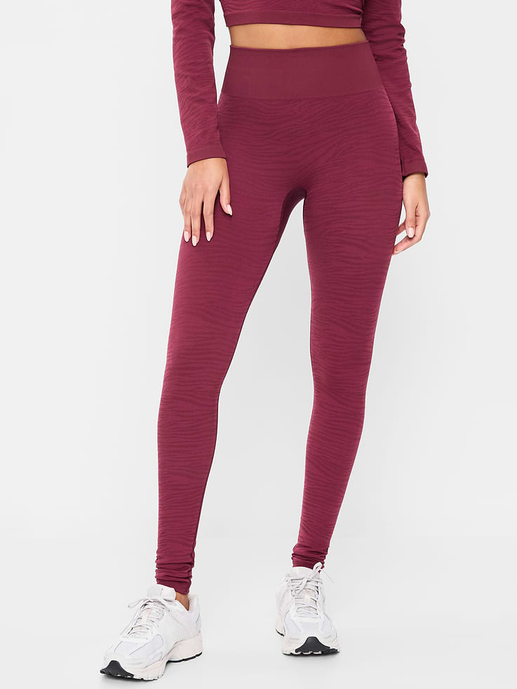 Image number 1 showing, High-Waisted Seamless Jacquard Leggings
