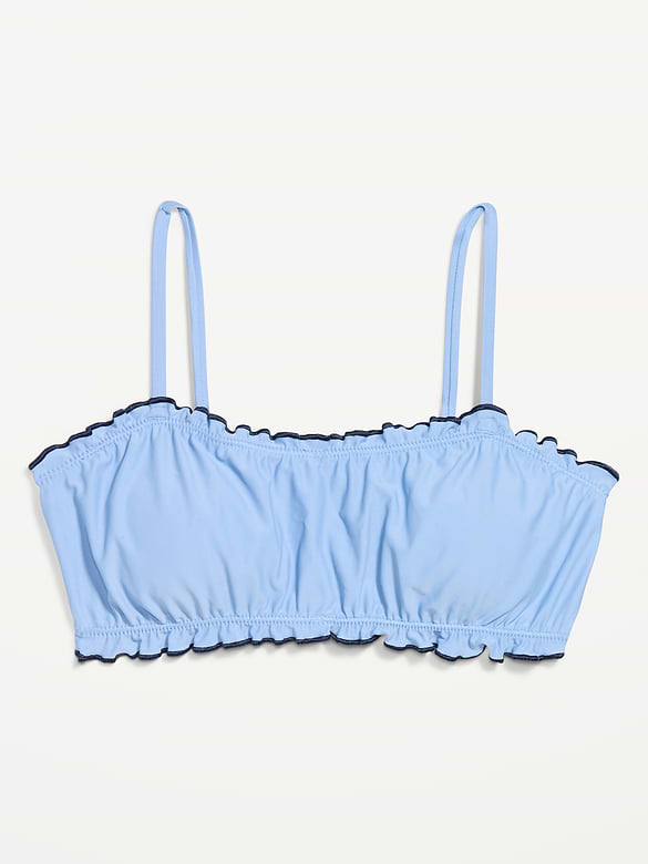 Scoop-Neck Ruffle Swim Top