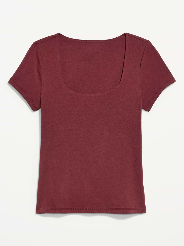 Image 5 of 9, Hug Double-Layer Scoop-Neck Top