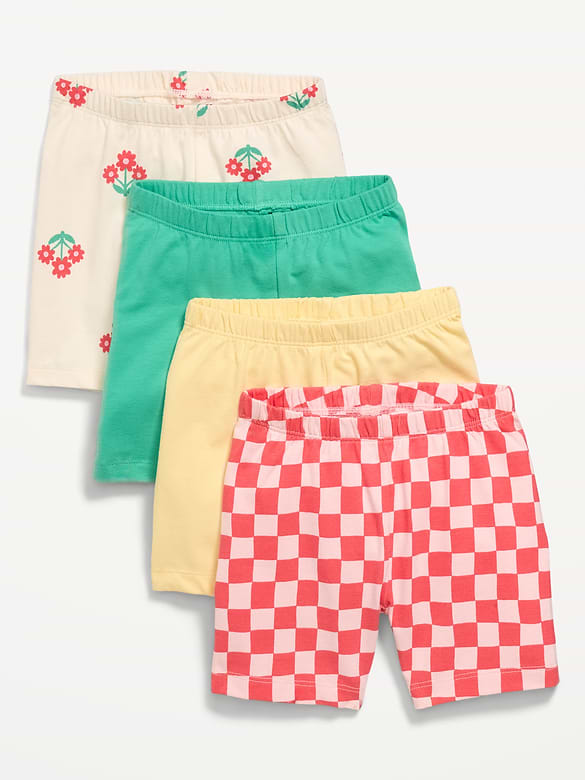 4-Pack Jersey-Knit Biker Shorts for Toddler Girls