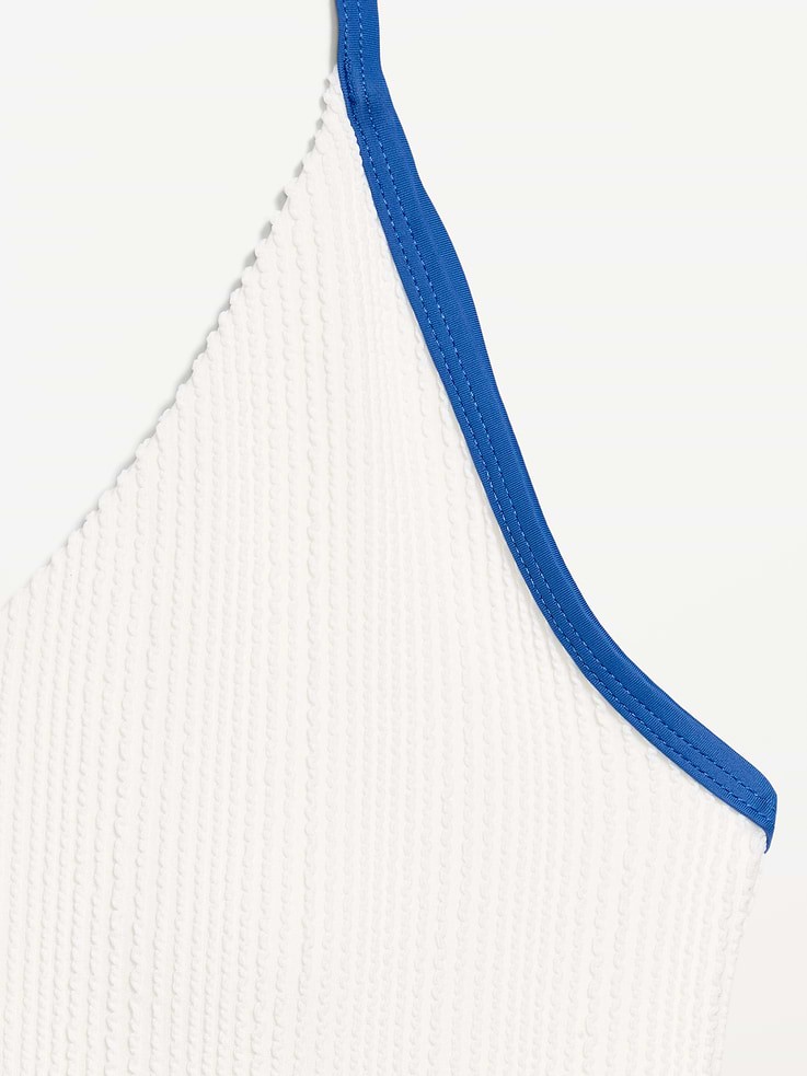 Image number 9 showing, Ribbed V-Neck Halter One-Piece Swimsuit