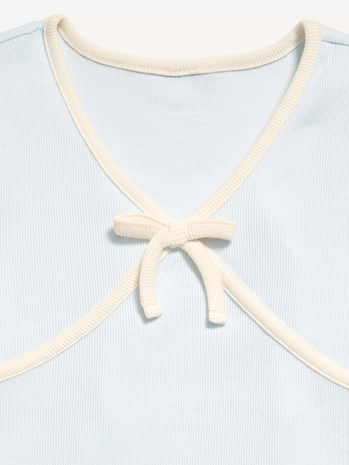 Image number 4 showing, Fitted Short-Sleeve Ribbed Bow Top for Girls