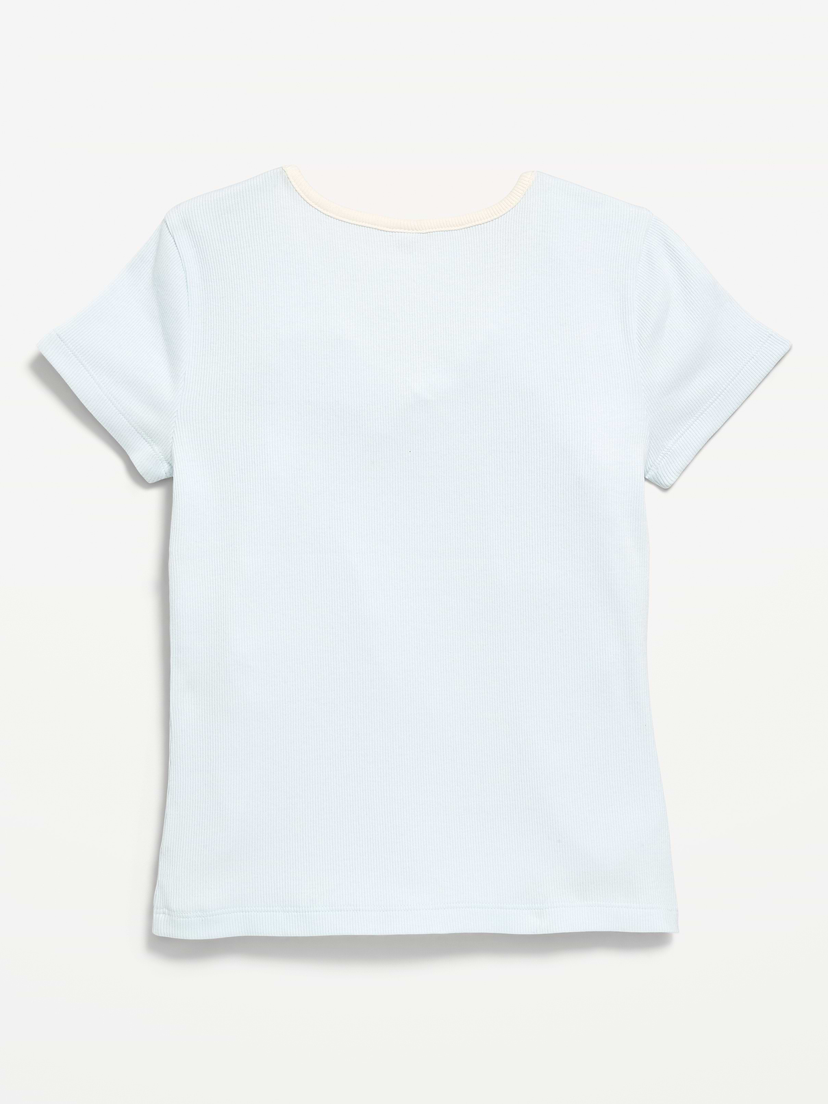 Image number 3 showing, Fitted Short-Sleeve Ribbed Bow Top for Girls