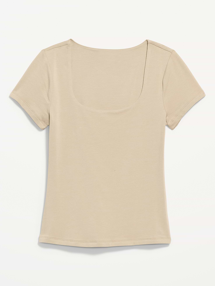 Image number 5 showing, Hug Double-Layer Scoop-Neck Top
