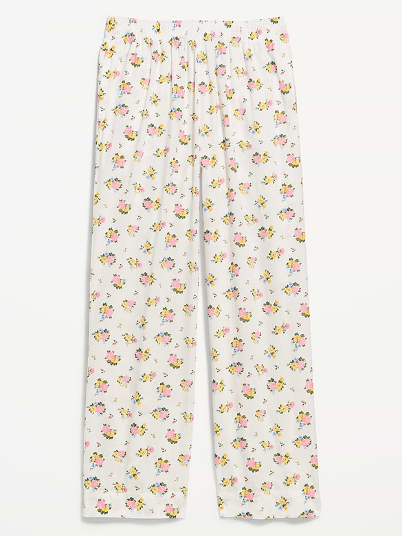High-Waisted Poplin Pajama Pant