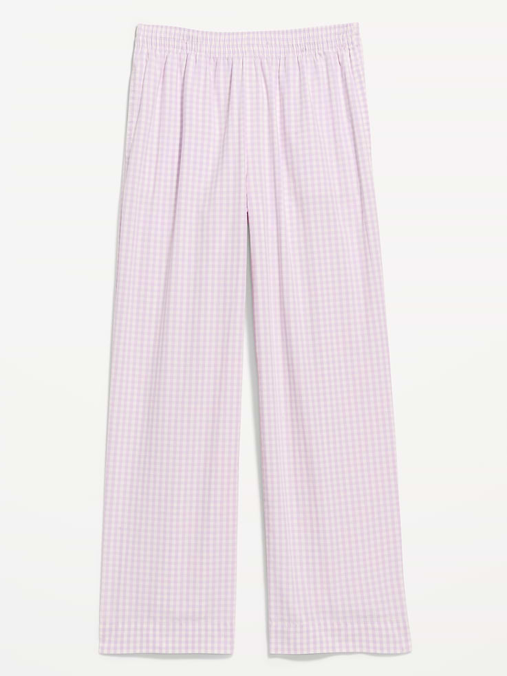 Image number 4 showing, High-Waisted Poplin Pajama Pant