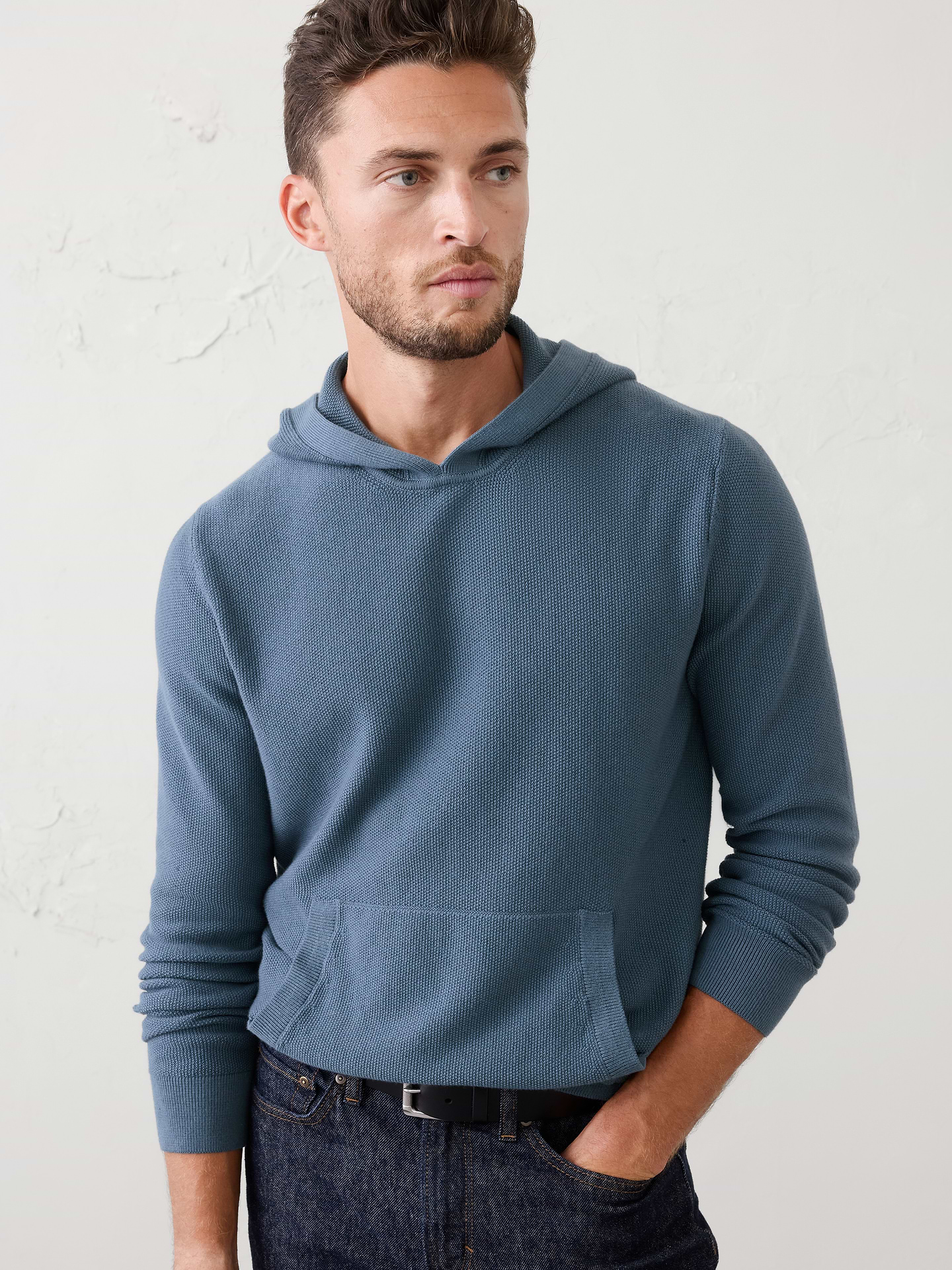 Image number 1 showing, Textured Sweater Hoodie