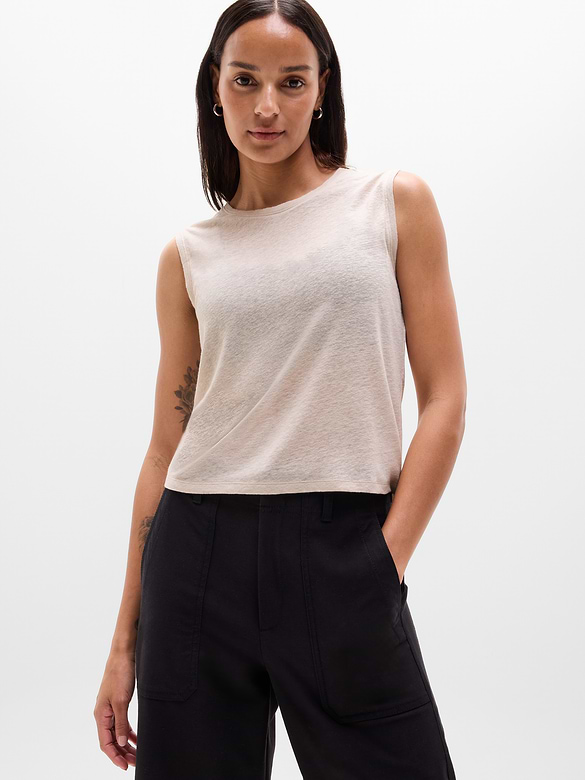 Getaway Linen Blend Muscle Tank
