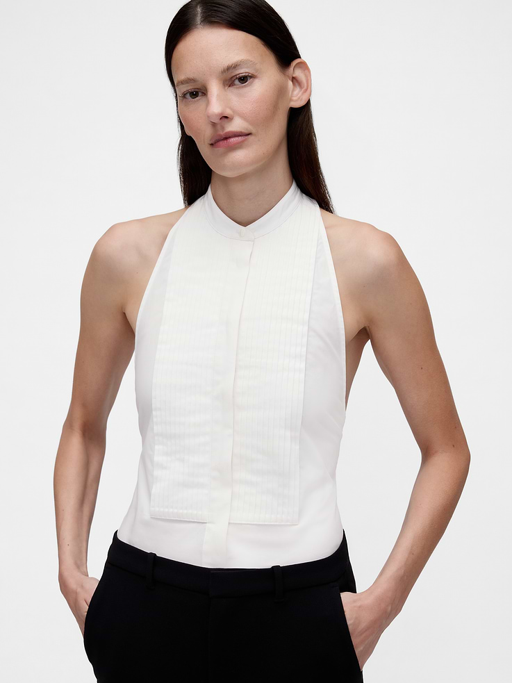 Image number 1 showing, GapStudio Poplin Tuxedo Shirt