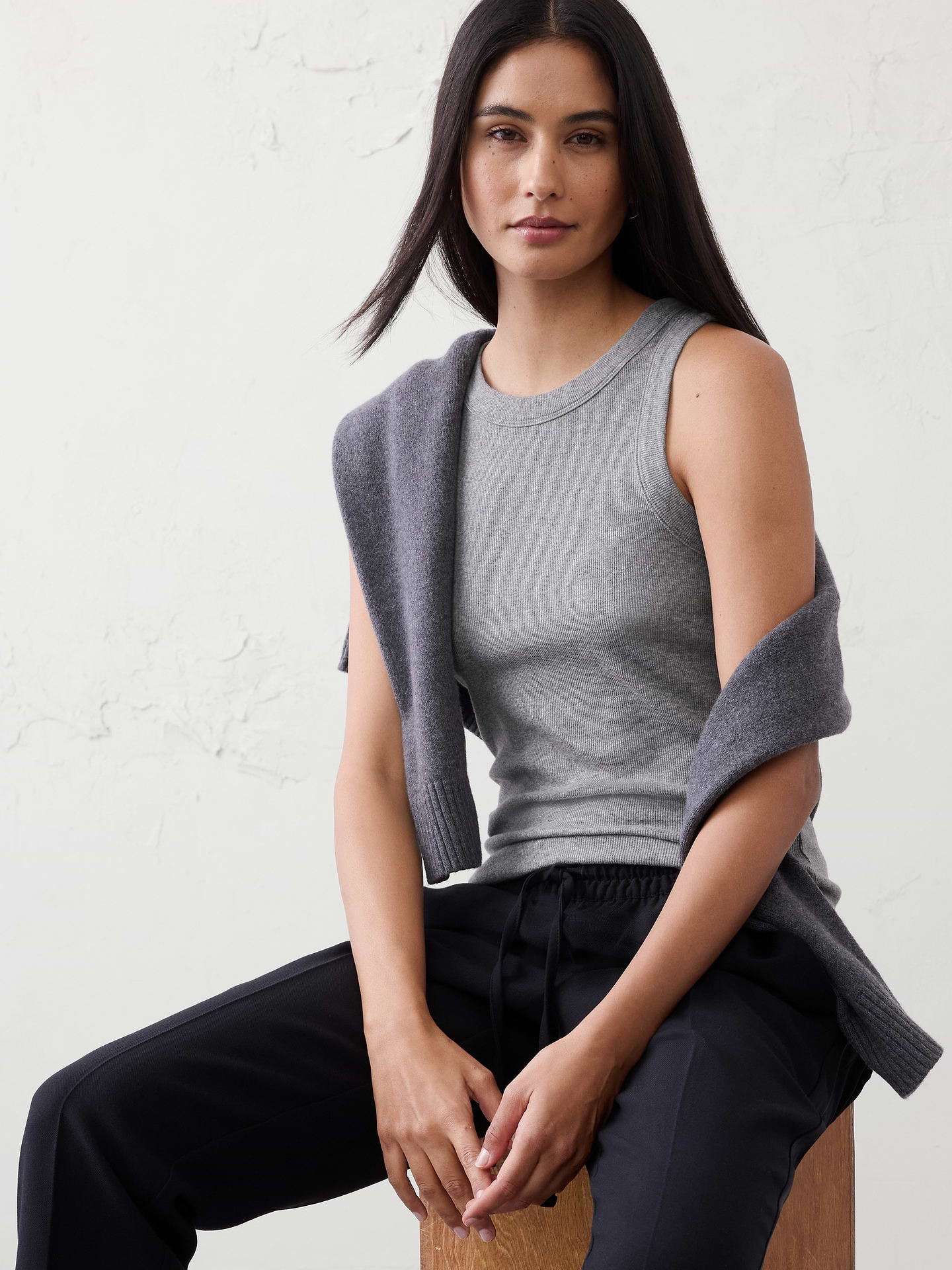 Image number 1 showing, Ribbed Racer Tank